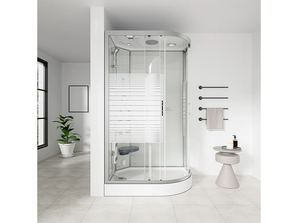 Home Deluxe Douche à vapeur WHITE PEARL 120 x 80 cm Droite