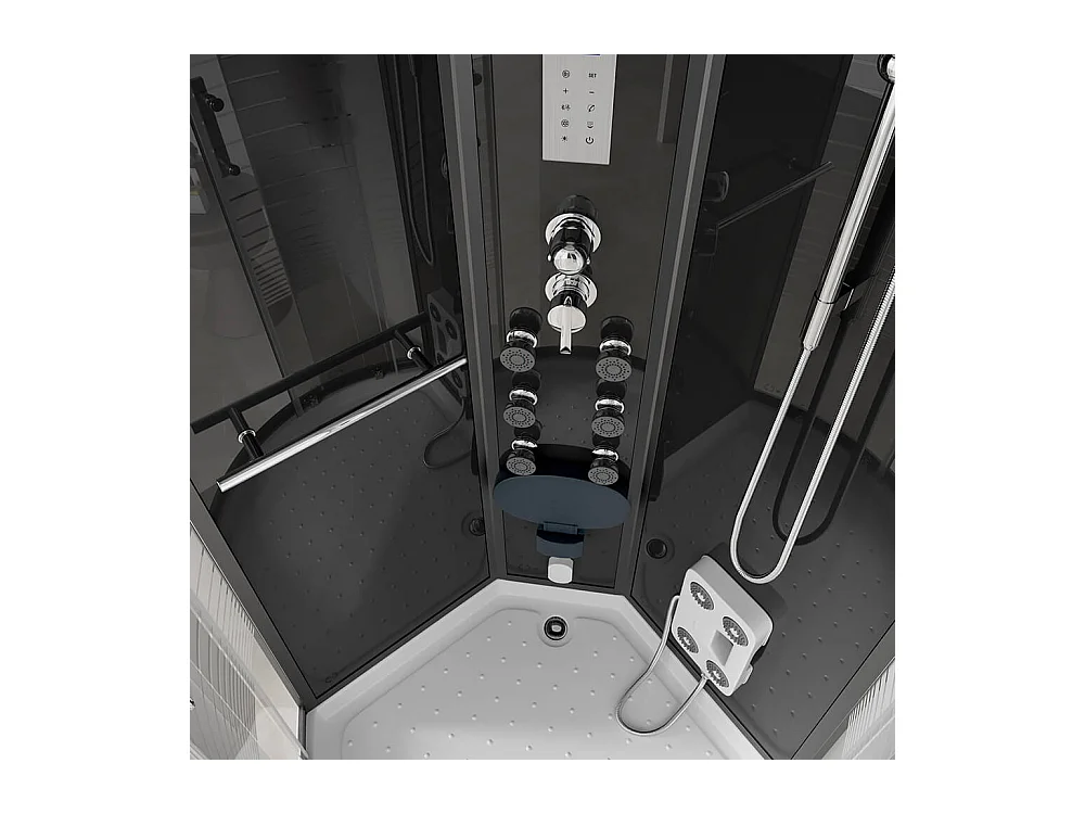 Home Deluxe Douche à vapeur BLACK PEARL 100 x 100 cm