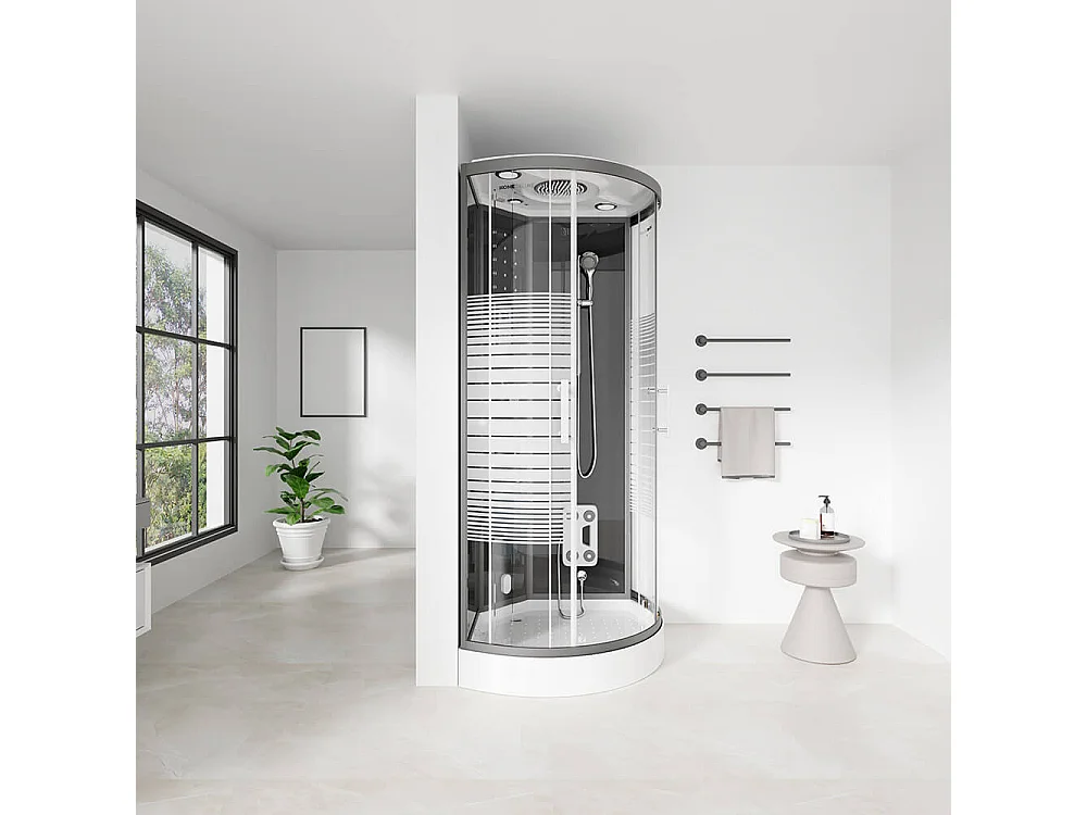 Home Deluxe Douche à vapeur BLACK PEARL 100 x 100 cm