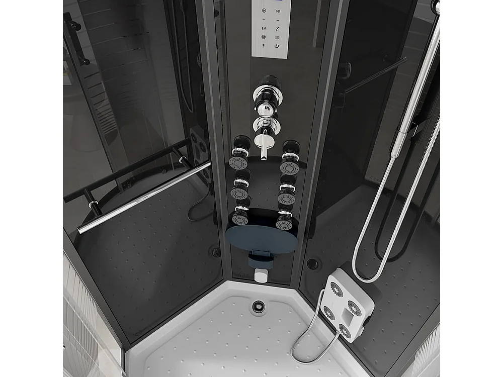 Home Deluxe Douche à vapeur BLACK PEARL 100 x 100 cm