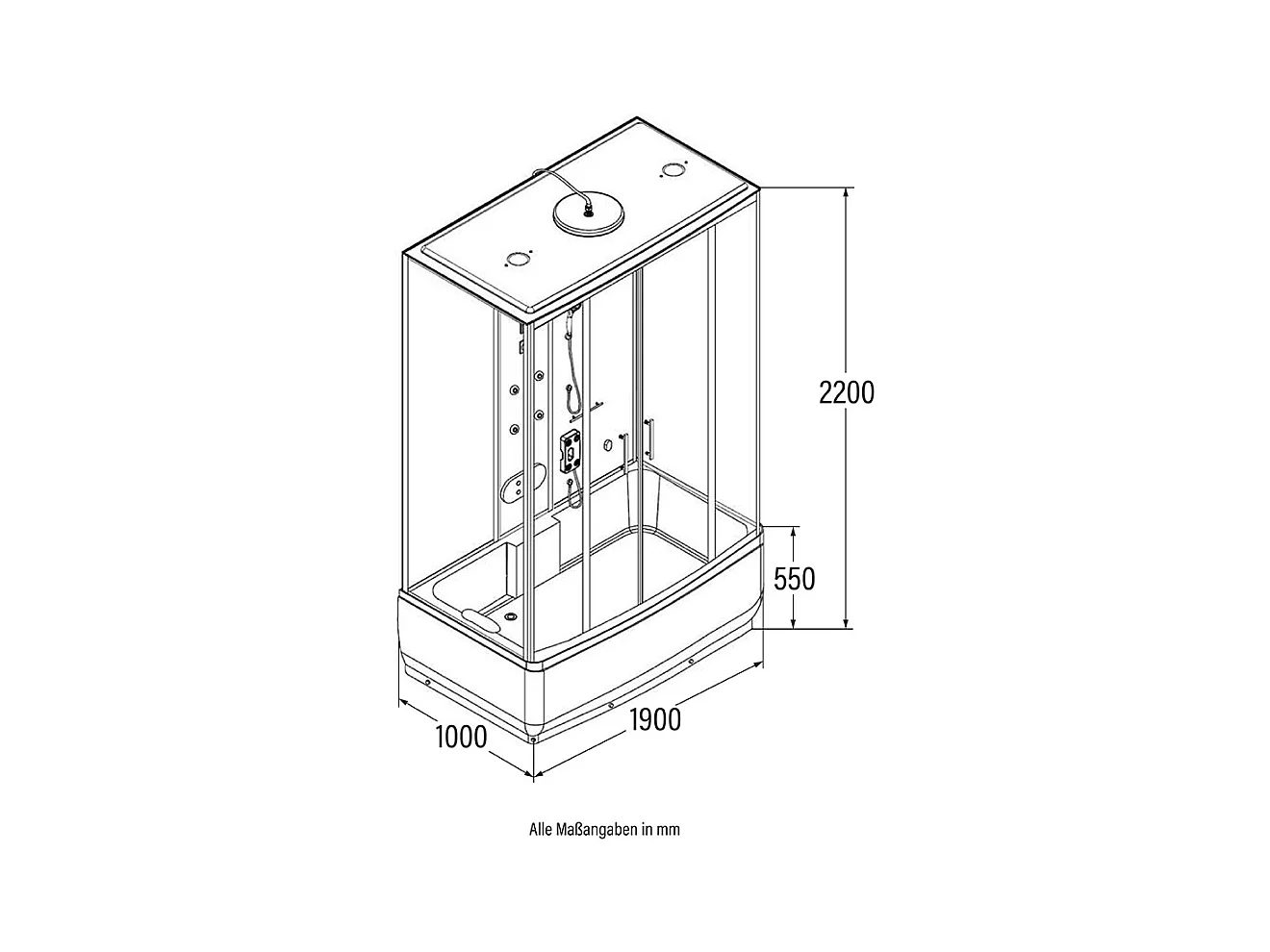 Home Deluxe Douche à vapeur DIAMOND BIG Noir