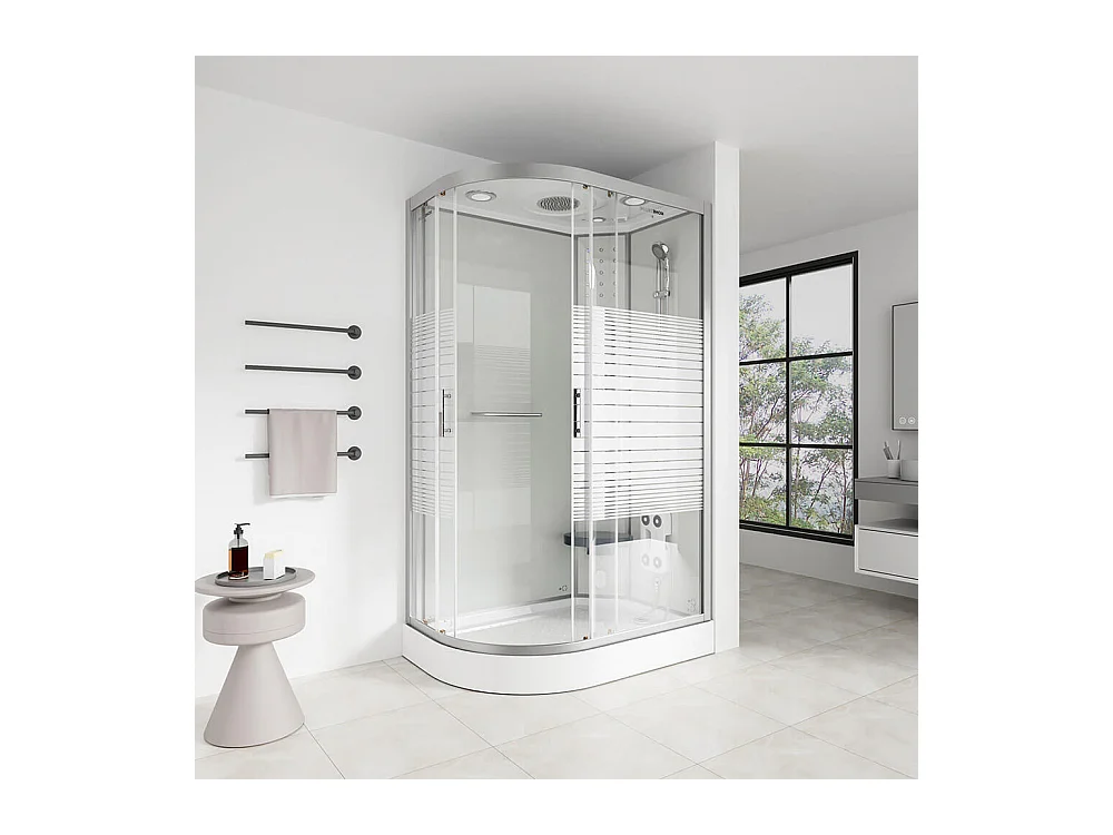 Home Deluxe Douche hammam WHITE PEARL 120 x 80 cm Gauche