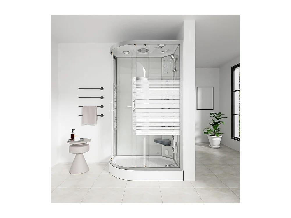 Home Deluxe Douche hammam WHITE PEARL 120 x 80 cm Gauche