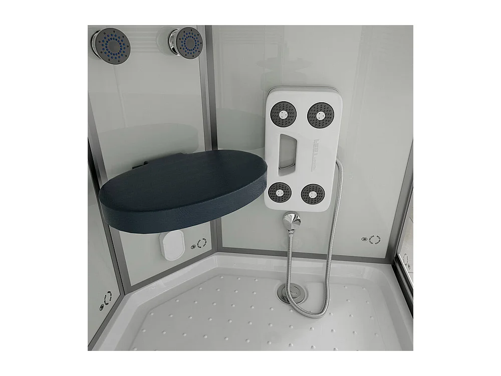 Home Deluxe Douche hammam WHITE PEARL 120 x 80 cm Gauche