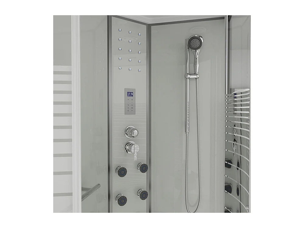 Home Deluxe Douche hammam WHITE PEARL 120 x 80 cm Gauche