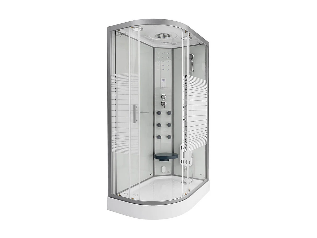 Home Deluxe Douche hammam WHITE PEARL 120 x 80 cm Gauche