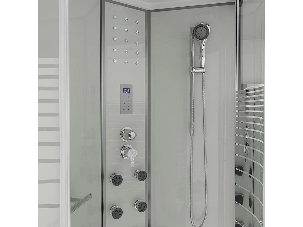 Home Deluxe Douche hammam WHITE PEARL 120 x 80 cm Gauche