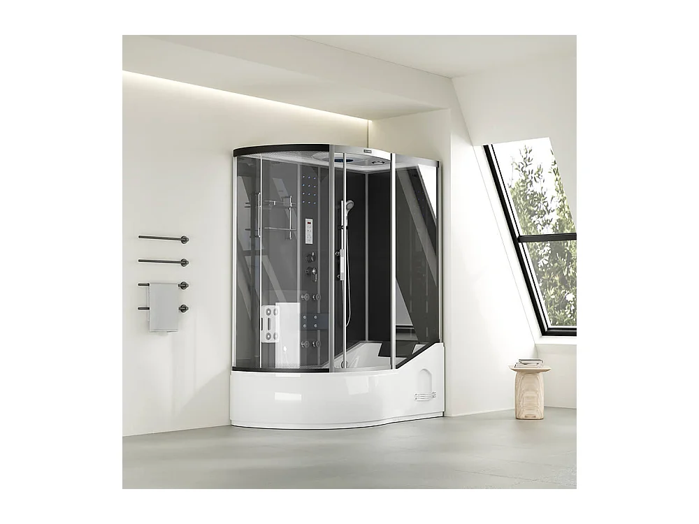 Home Deluxe Douche à vapeur ALLIN 2en1 Noir Gauche