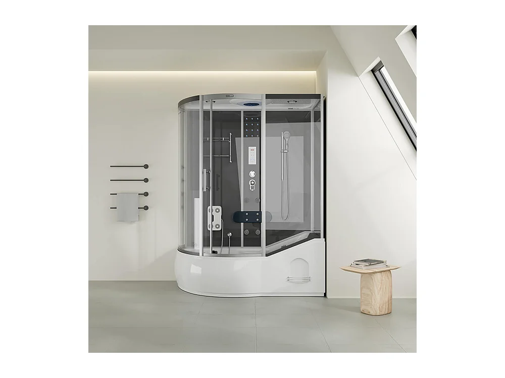 Home Deluxe Douche à vapeur ALLIN 2en1 Noir Gauche