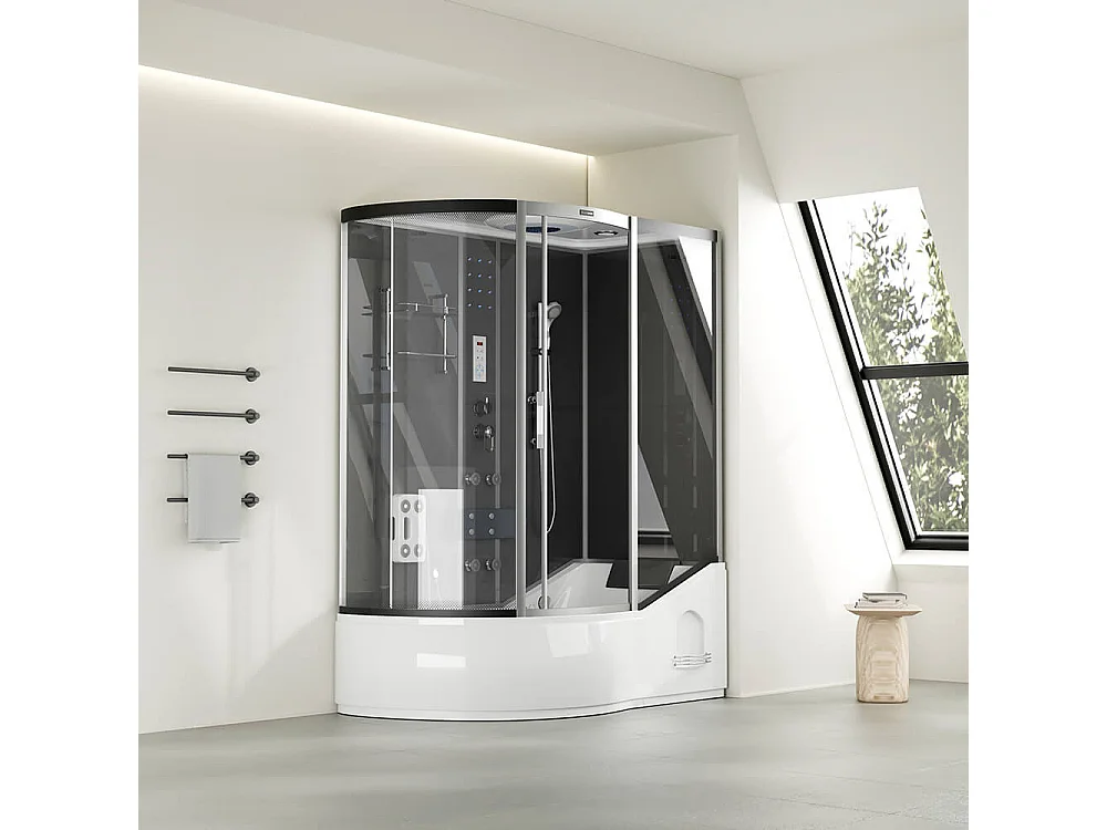 Home Deluxe Douche à vapeur ALLIN 2en1 Noir Gauche