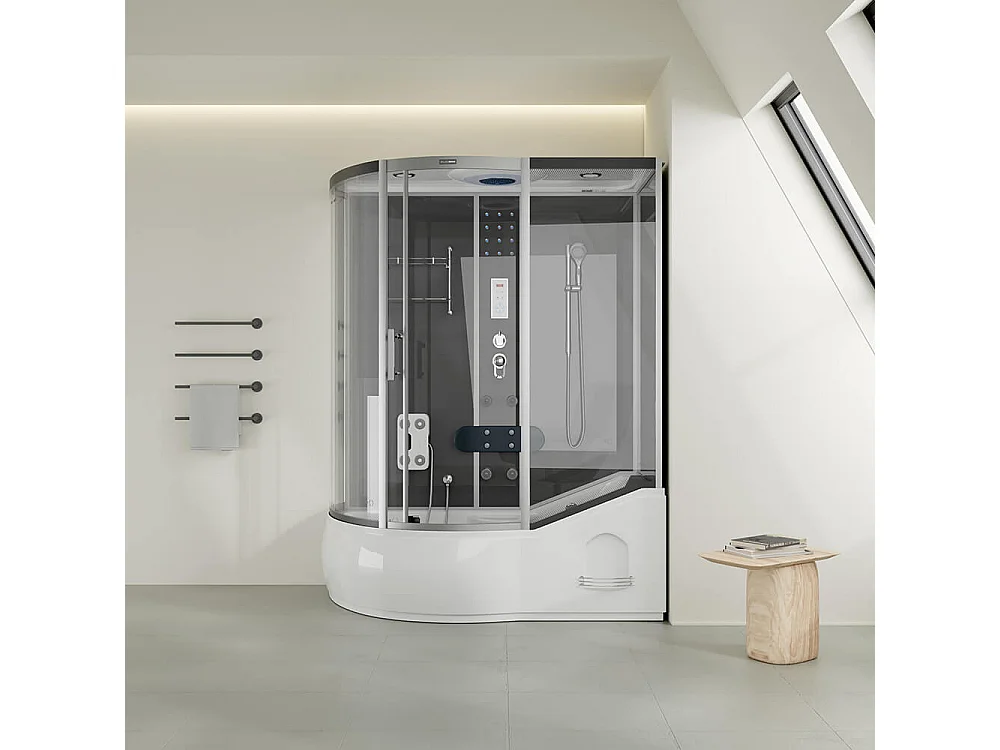 Home Deluxe Douche à vapeur ALLIN 2en1 Noir Gauche