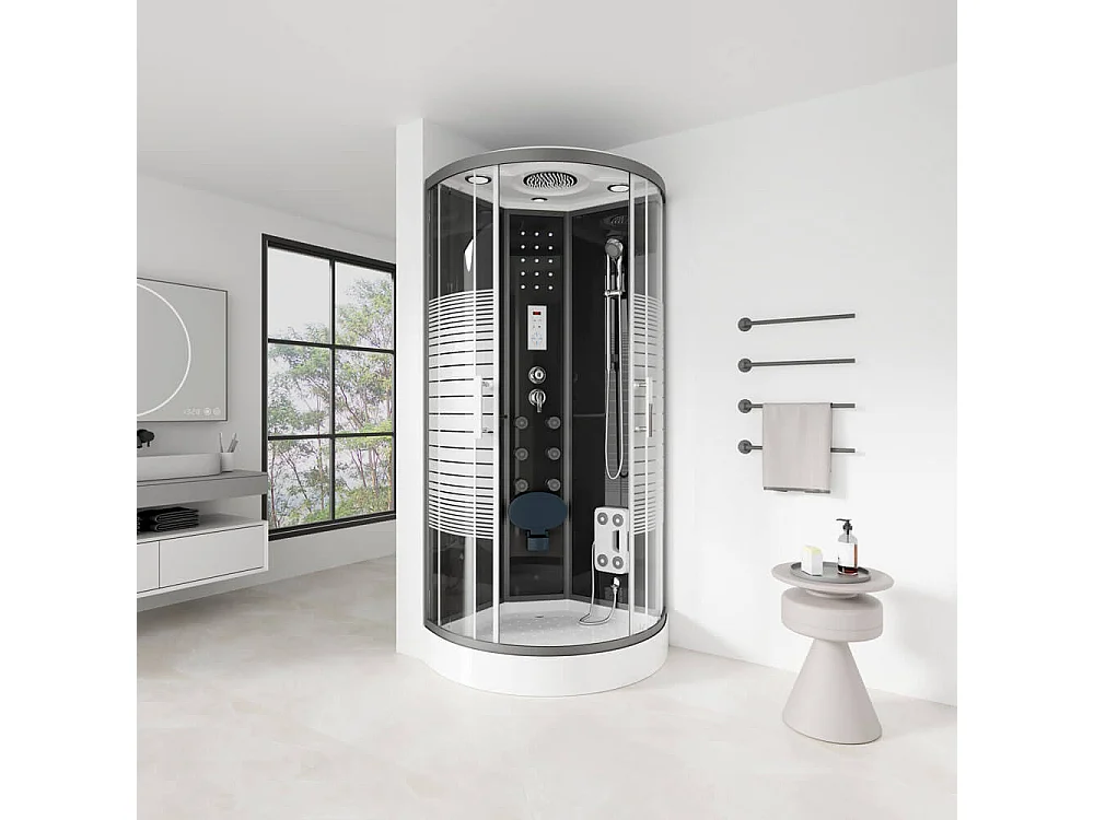 Home Deluxe Cabine de douche BLACK PEARL 90 x 90 cm