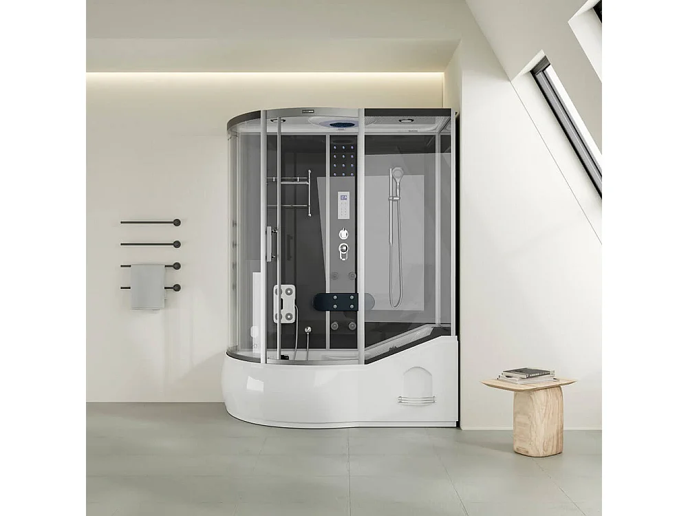 Home Deluxe Douche à vapeur ALLIN 4in1 Noir Gauche