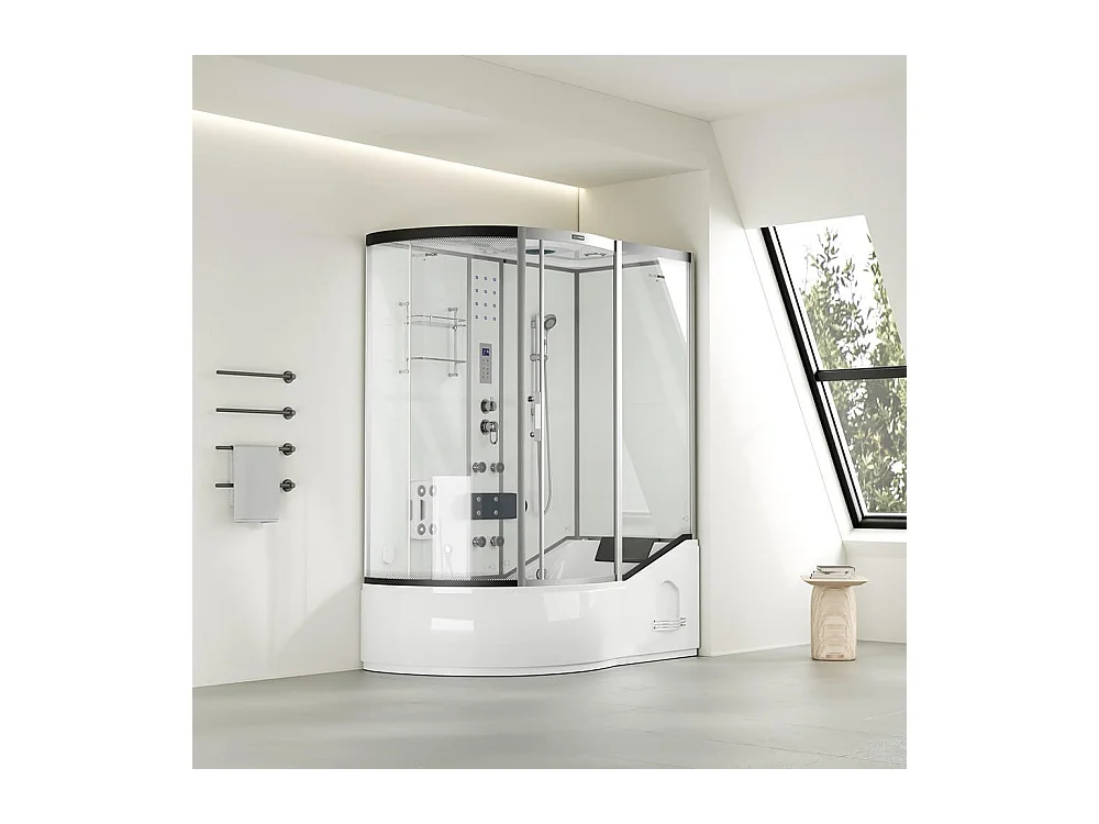 Home Deluxe Douche à vapeur ALLIN 4in1 blanc Gauche Blanc