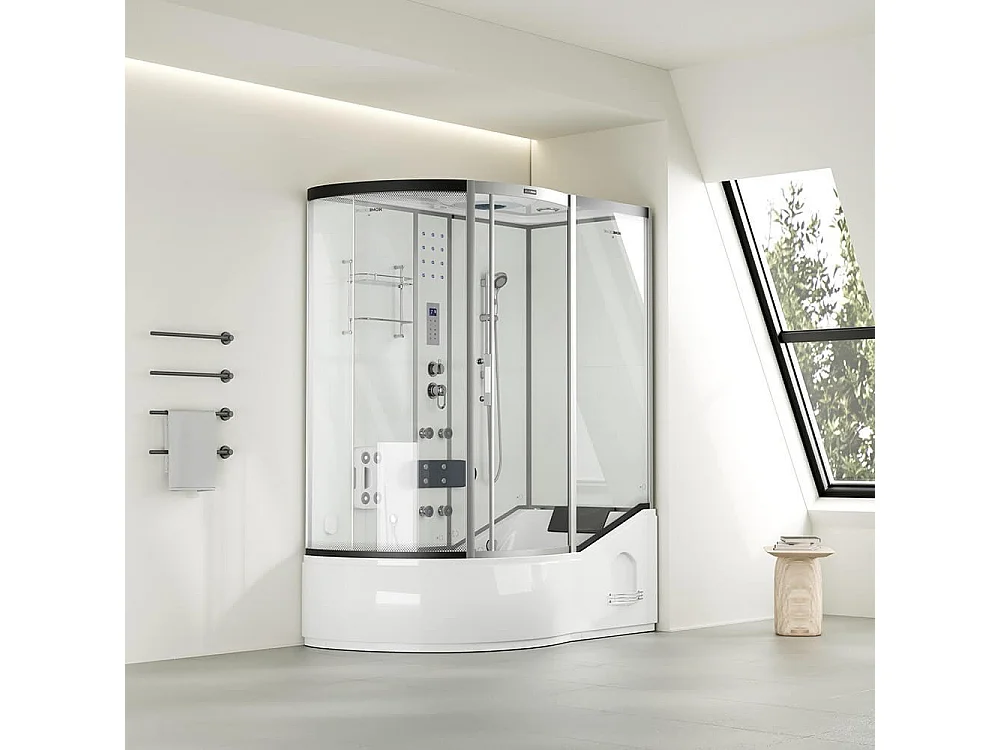 Home Deluxe Douche à vapeur ALLIN 4in1 blanc Gauche Blanc