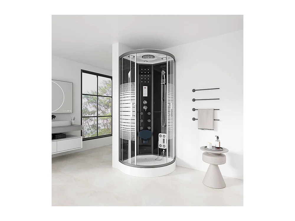 Home Deluxe Cabine de douche BLACK PEARL 100 x 100 cm