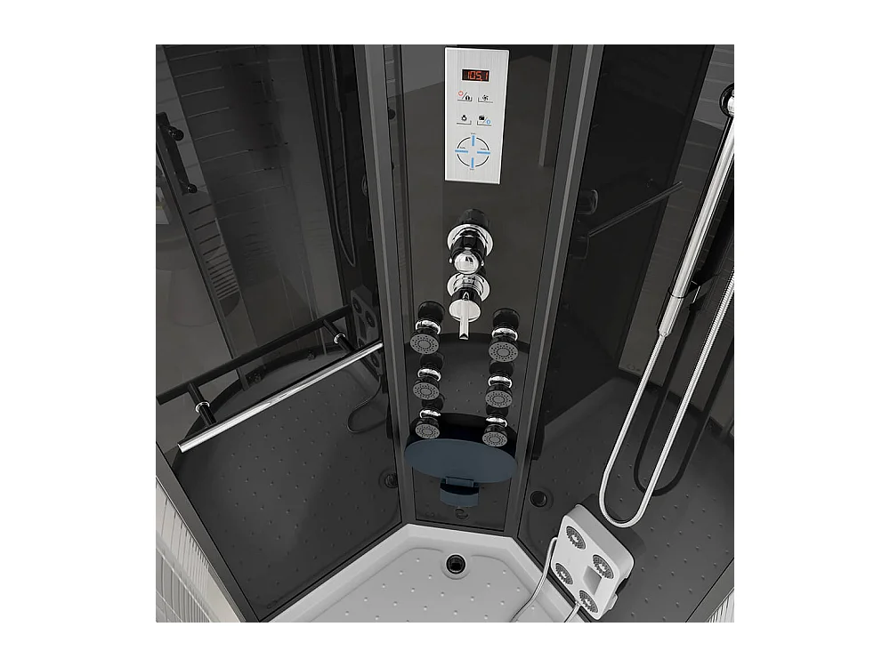 Home Deluxe Cabine de douche BLACK PEARL 100 x 100 cm