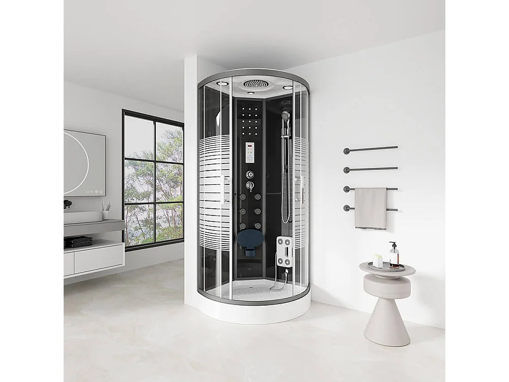 Home Deluxe Cabine de douche BLACK PEARL 100 x 100 cm