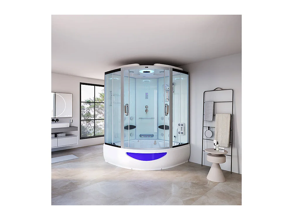 Home Deluxe Douche à vapeur EXCLUSIVE Blanc