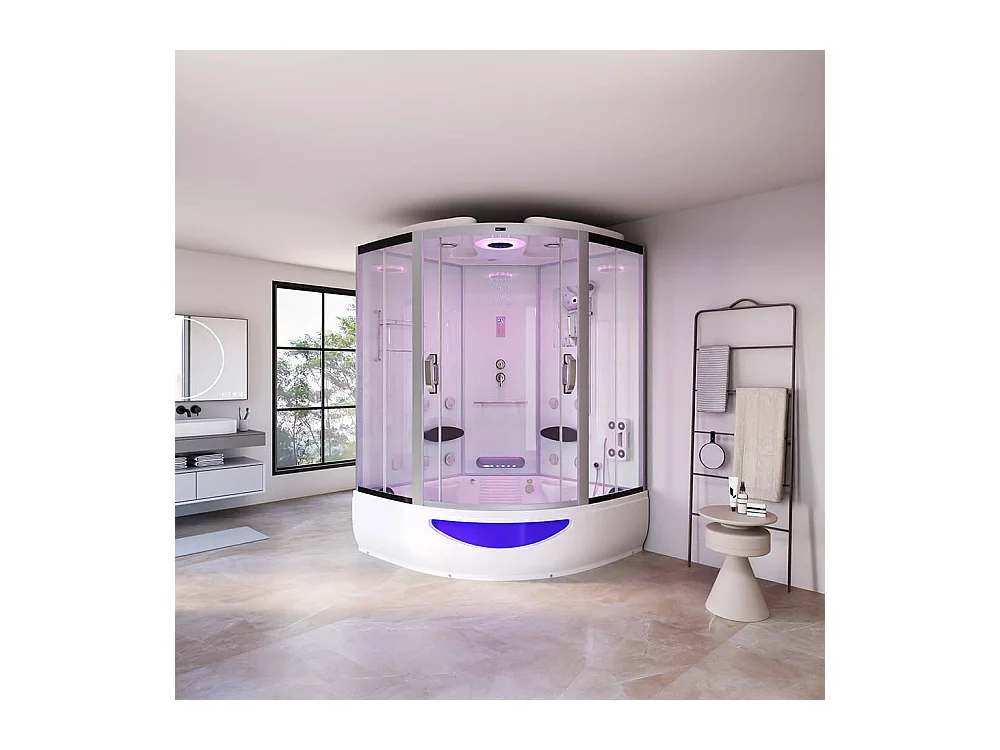 Home Deluxe Douche à vapeur EXCLUSIVE Blanc