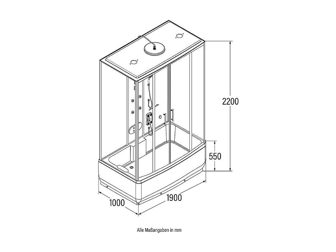 Home Deluxe Douche à vapeur DIAMOND BIG Blanc