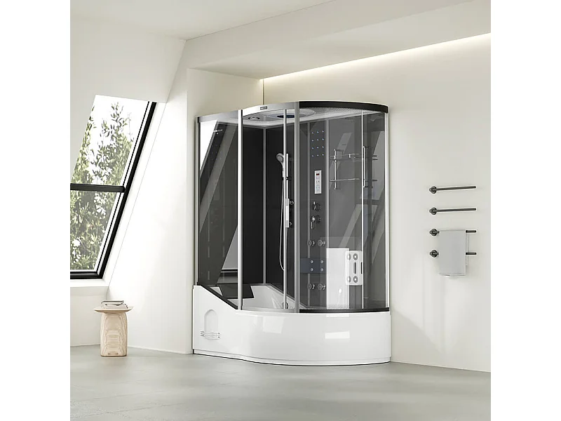 Home Deluxe Douche à vapeur ALLIN 2en1 Noir Droite