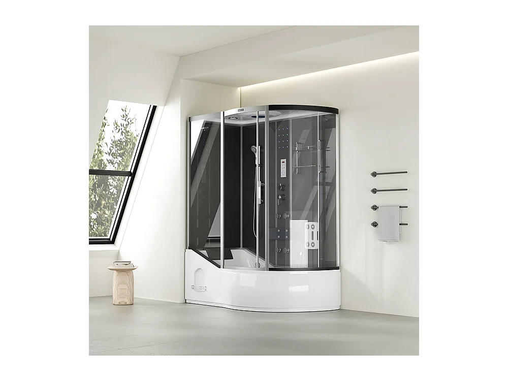 Home Deluxe Douche à vapeur ALLIN 2en1 Noir Droite