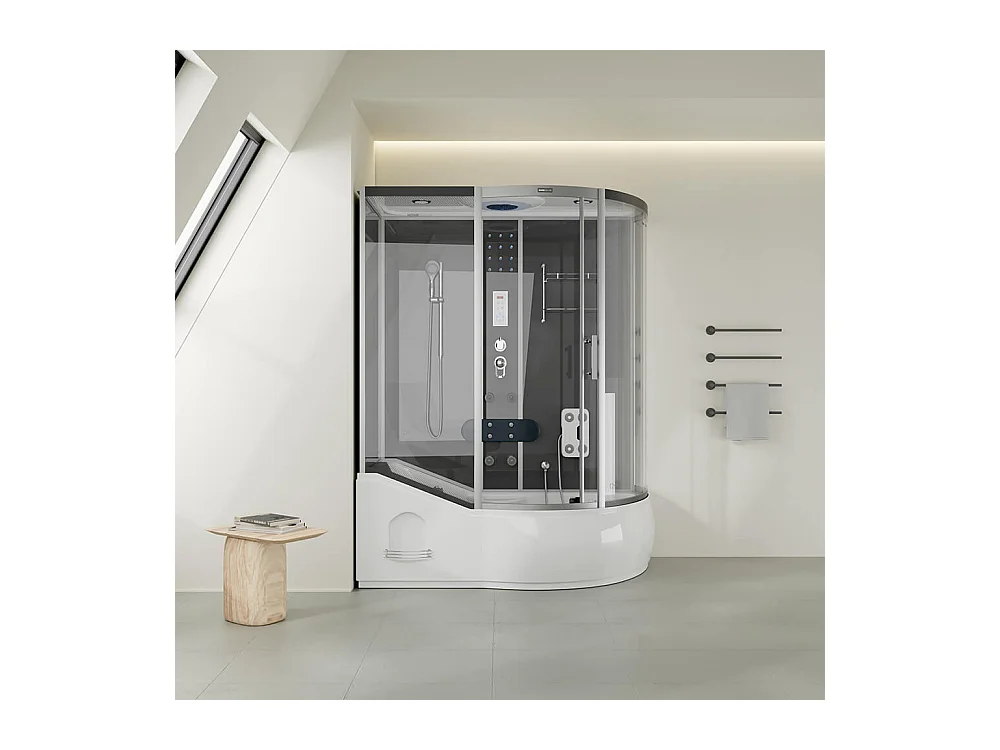 Home Deluxe Douche à vapeur ALLIN 2en1 Noir Droite