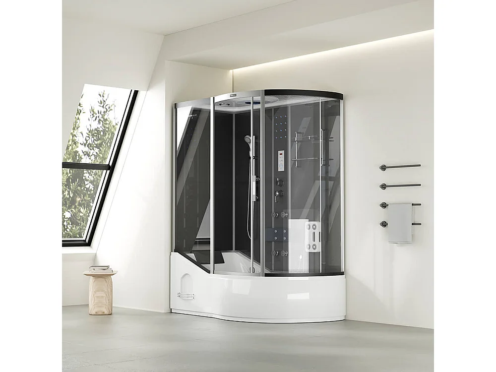 Home Deluxe Douche à vapeur ALLIN 2en1 Noir Droite