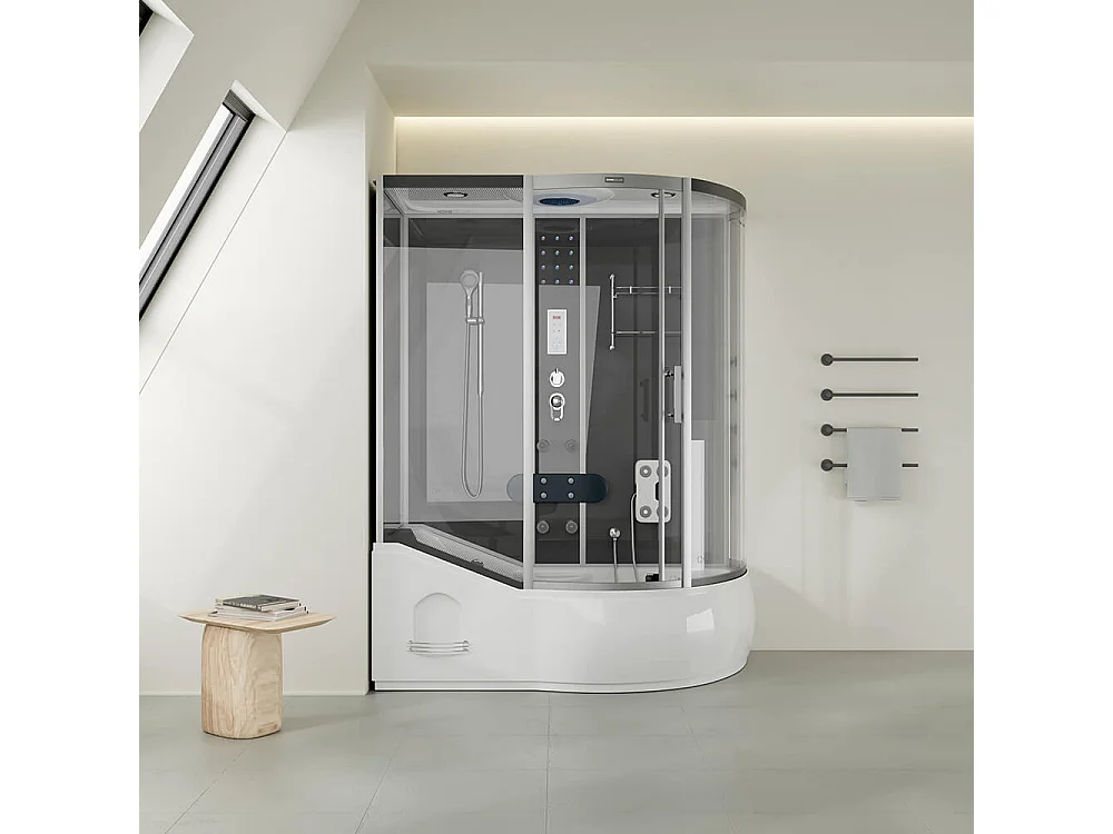 Home Deluxe Douche à vapeur ALLIN 2en1 Noir Droite