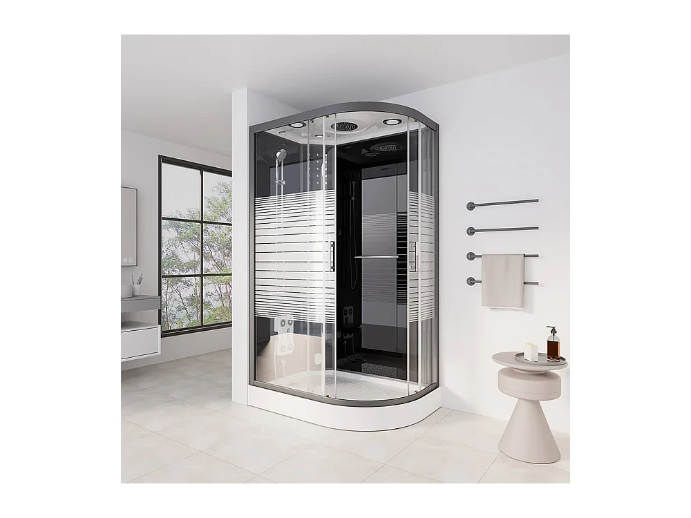 Home Deluxe Douche à vapeur BLACK PEARL 120 x 80 cm Droite
