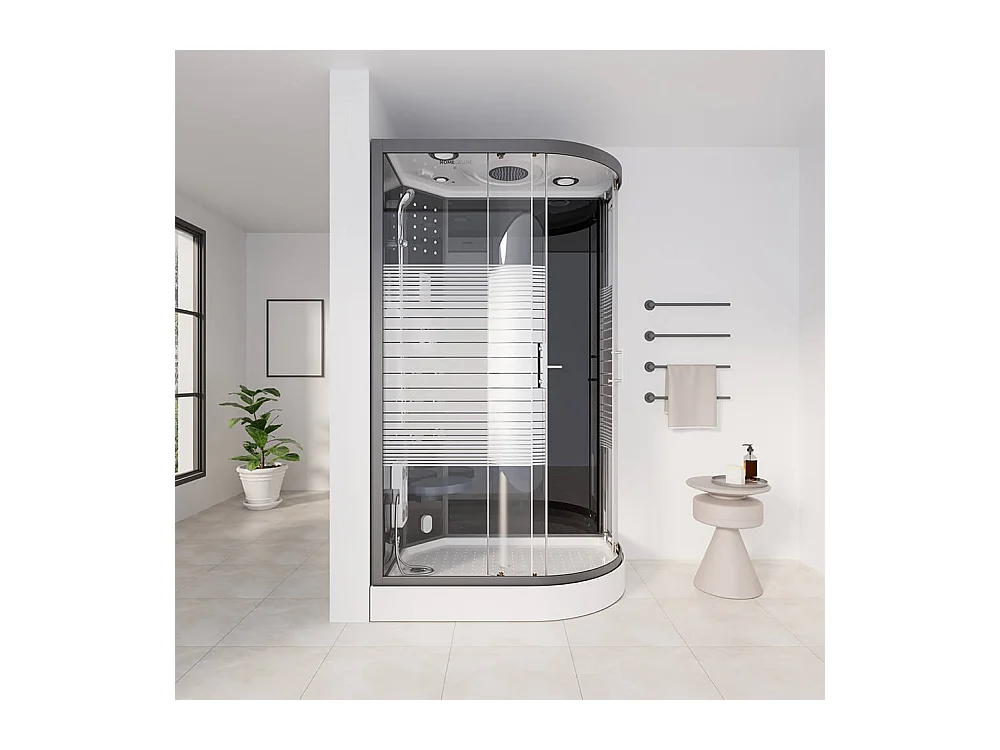 Home Deluxe Douche à vapeur BLACK PEARL 120 x 80 cm Droite