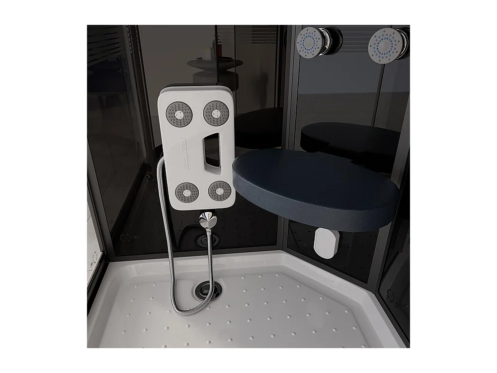 Home Deluxe Douche à vapeur BLACK PEARL 120 x 80 cm Droite