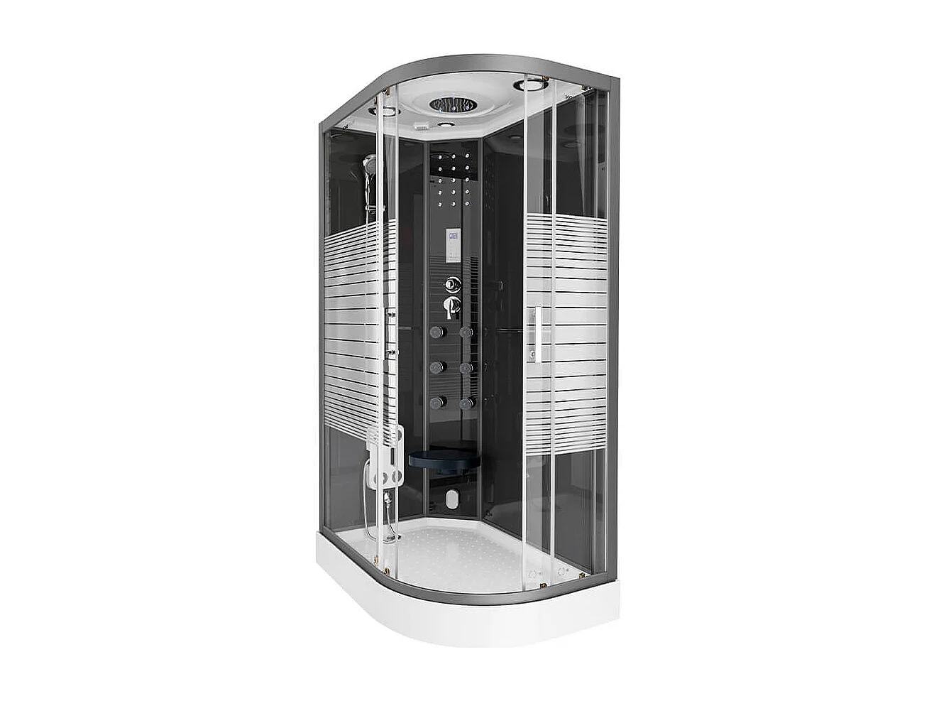 Home Deluxe Douche à vapeur BLACK PEARL 120 x 80 cm Droite