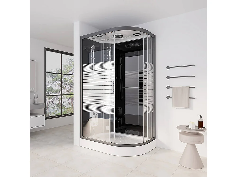 Home Deluxe Douche à vapeur BLACK PEARL 120 x 80 cm Droite