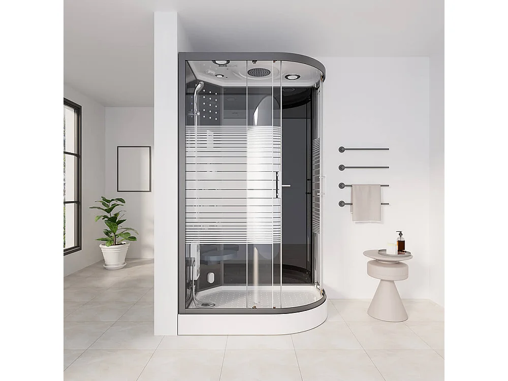 Home Deluxe Douche à vapeur BLACK PEARL 120 x 80 cm Droite