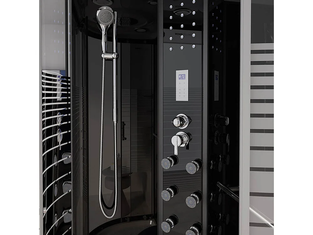 Home Deluxe Douche à vapeur BLACK PEARL 120 x 80 cm Droite