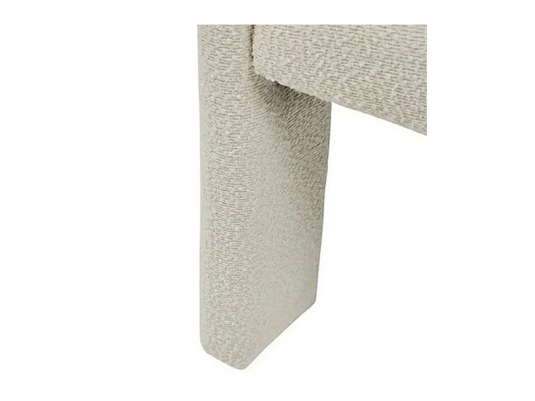 Chaise d'appoint en tissu bouclette crème - Longueur 63 x Profondeur 57 x Hauteur 75 cm