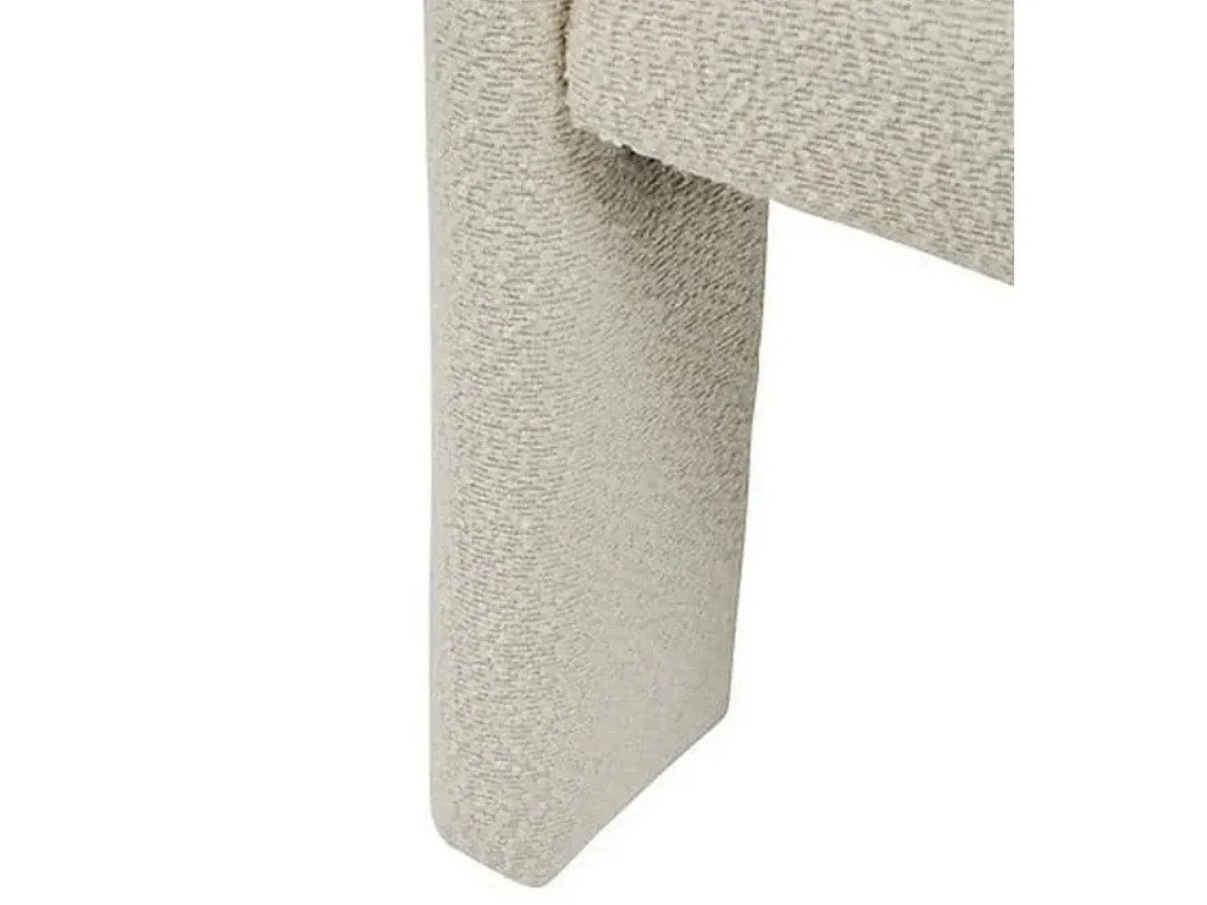 Chaise d'appoint en tissu bouclette crème - Longueur 63 x Profondeur 57 x Hauteur 75 cm