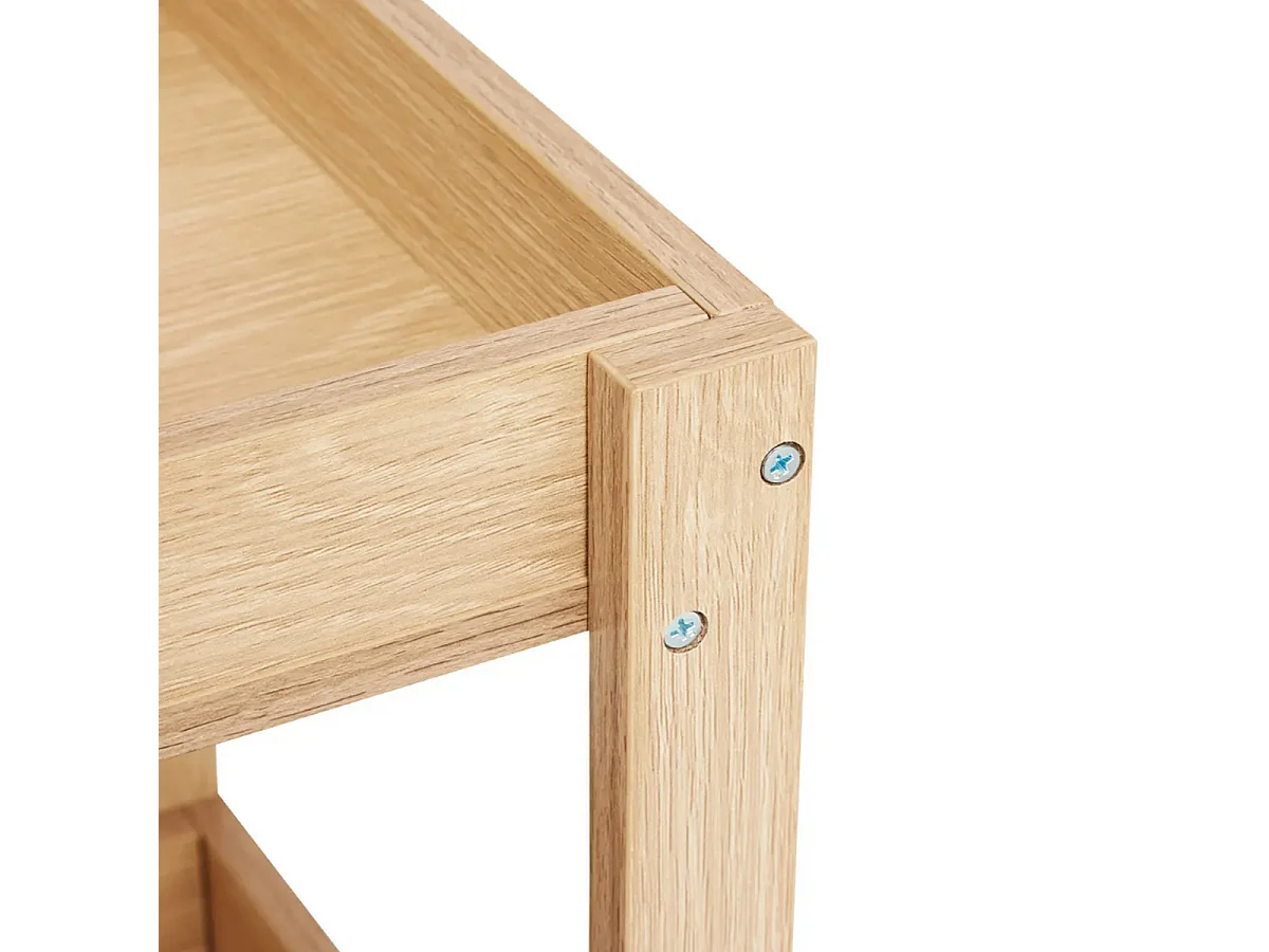 Desserte 3 niveaux coloris effet bois clair - Longueur 40 x Profondeur 30 x Hauteur 80 cm