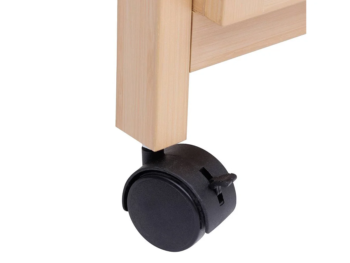 Desserte 3 niveaux coloris effet bois clair - Longueur 39,6 x largeur 30 x Hauteur 85,5 cm