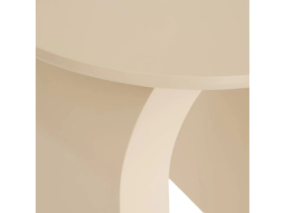 Table d'appoint, table ronde coloris beige - Diamètre 40 x Hauteur 45 cm