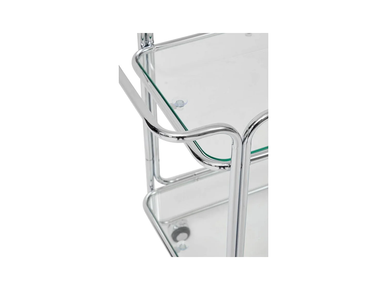 Desserte chariot à roues avec plateaux en verre - Longueur 92 x Profondeur 40 x Hauteur 71 cm