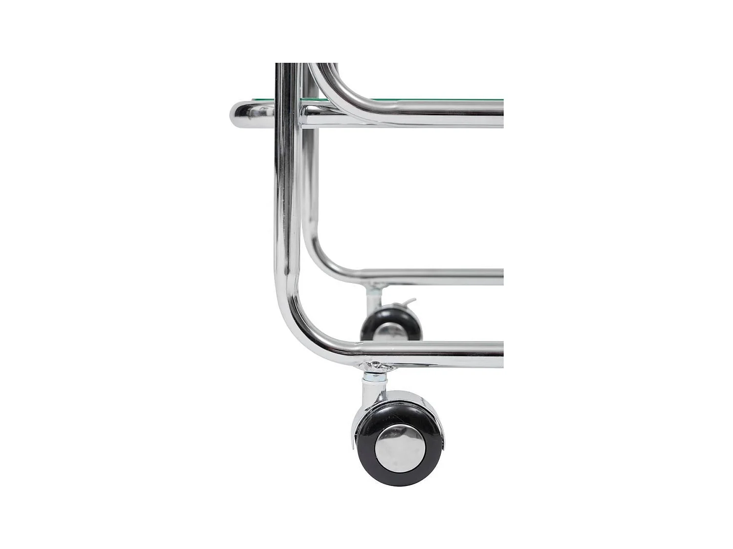 Desserte chariot à roues avec plateaux en verre - Longueur 92 x Profondeur 40 x Hauteur 71 cm