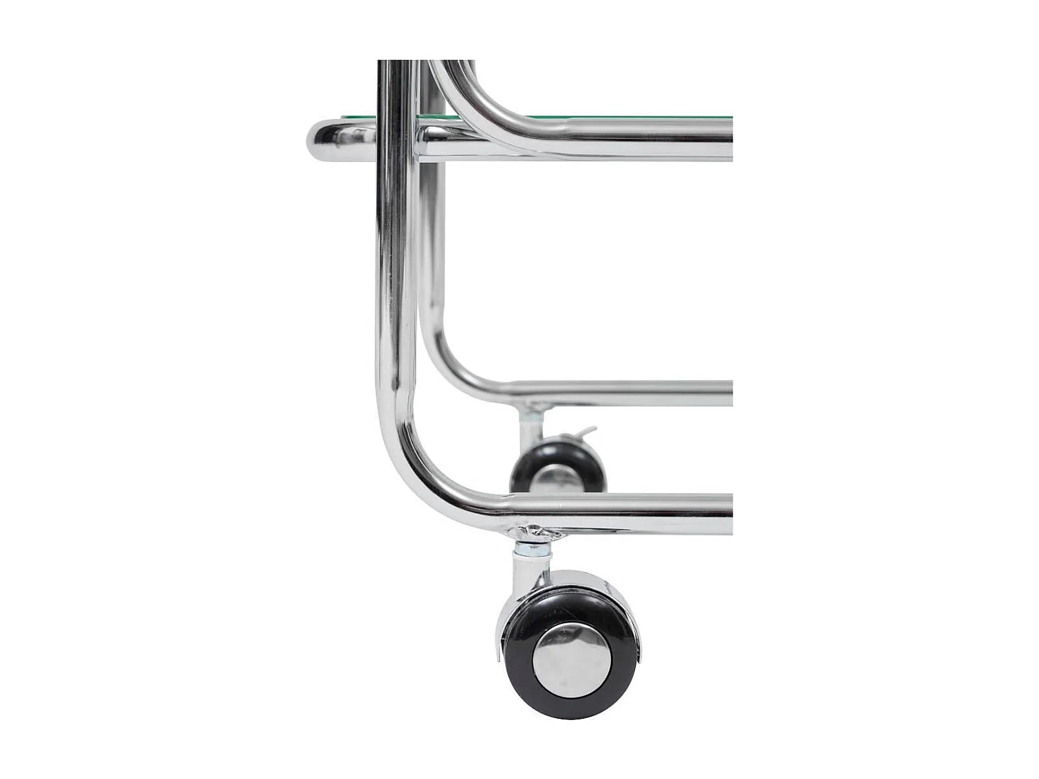 Desserte chariot à roues avec plateaux en verre - Longueur 92 x Profondeur 40 x Hauteur 71 cm