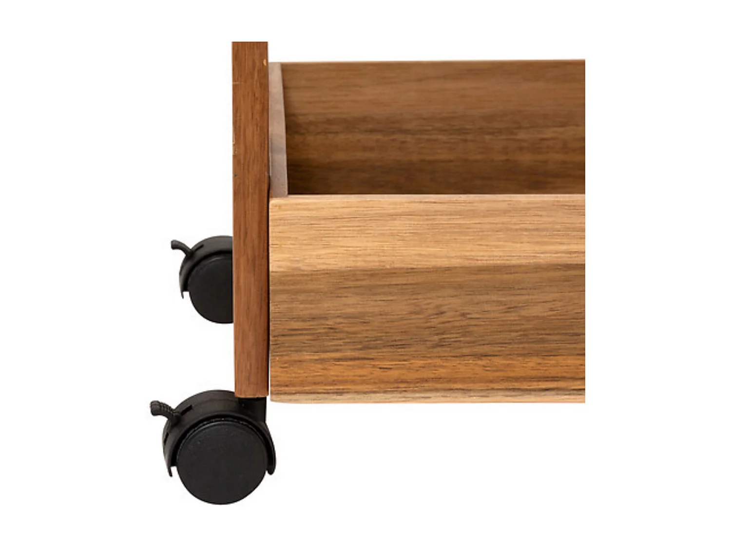 Desserte à roues 3 niveaux en bois d'acacia - Longueur 40 x largeur 30,5 x Hauteur 84,5 cm