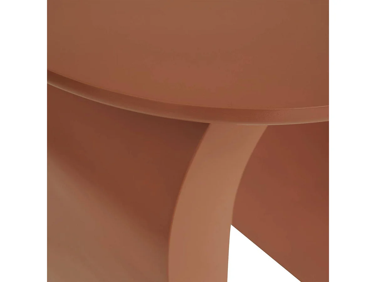 Table d'appoint, table ronde coloris marron - Diamètre 40 x Hauteur 45 cm