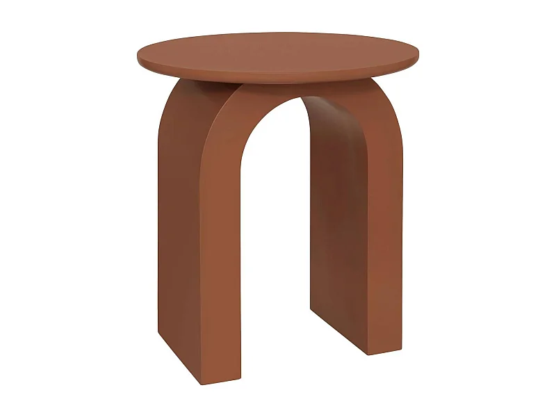 Table d'appoint, table ronde coloris marron - Diamètre 40 x Hauteur 45 cm