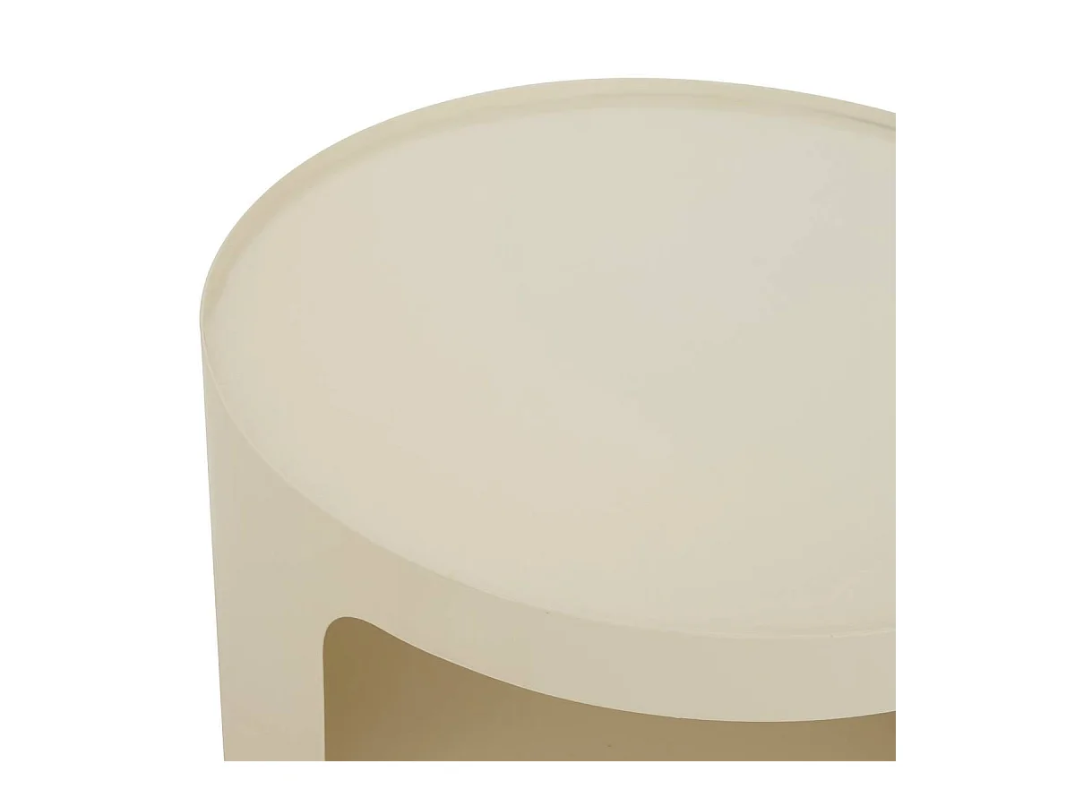 Table d'appoint, table basse ronde en acier blanc- Diamètre 32,5 x Hauteur 45 cm