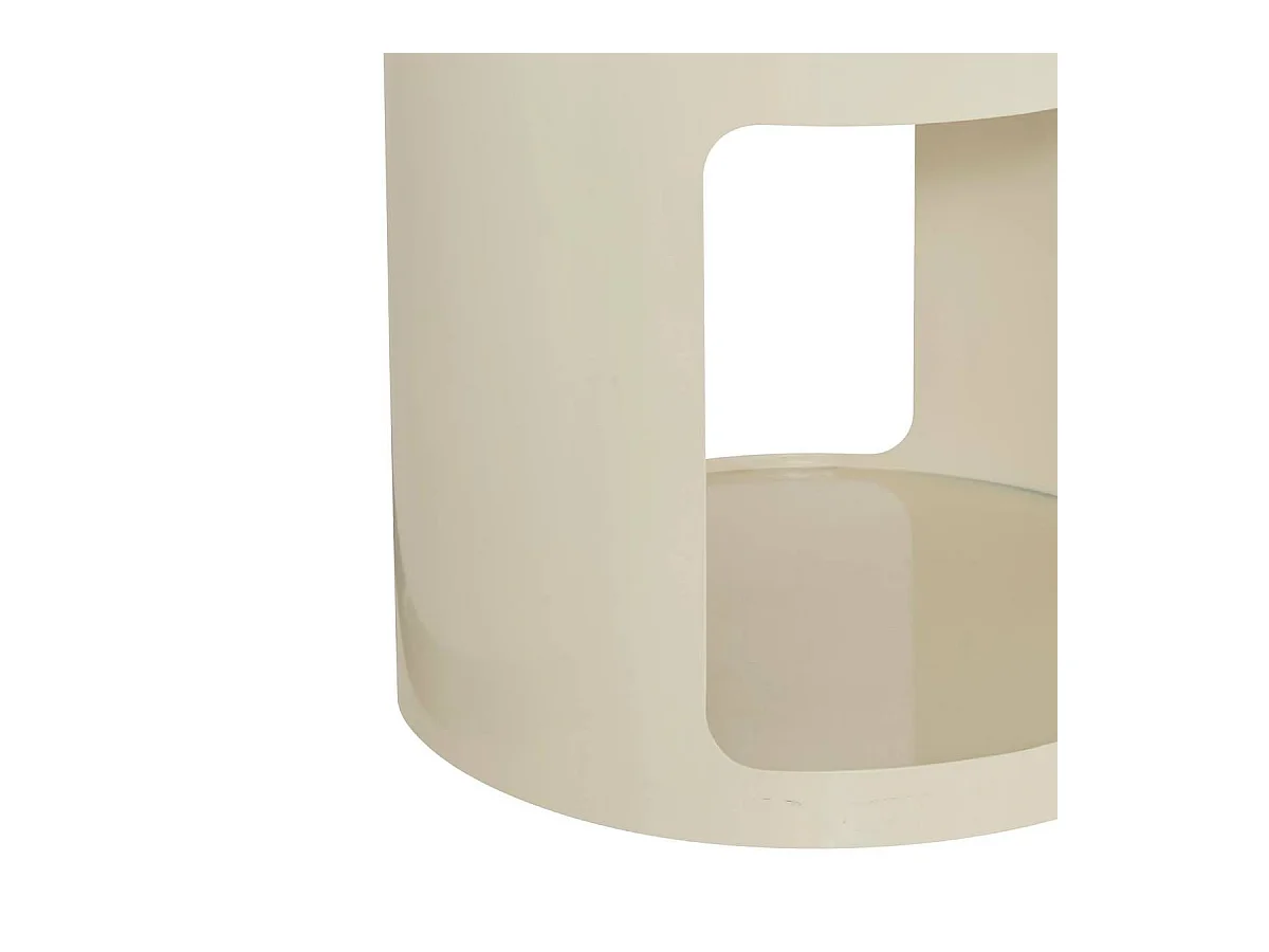 Table d'appoint, table basse ronde en acier blanc- Diamètre 32,5 x Hauteur 45 cm